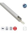 GLOBOSTAR® ALP-LINEAR GLOWTRACK 61798-3M Επιφανειακό Προφίλ Αλουμινίου με Λευκό Γαλακτερό Πατητό Κάλυμμα για Ταινίες LED IP20 - Γκρι Ανθρακί Ματ - Μ300 x Π2 x Υ2cm - Πακέτο 5 Τεμαχίων